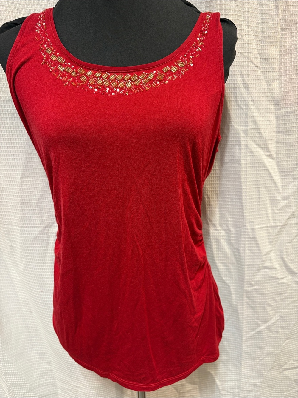 Women’s Red Embellished Tank Top